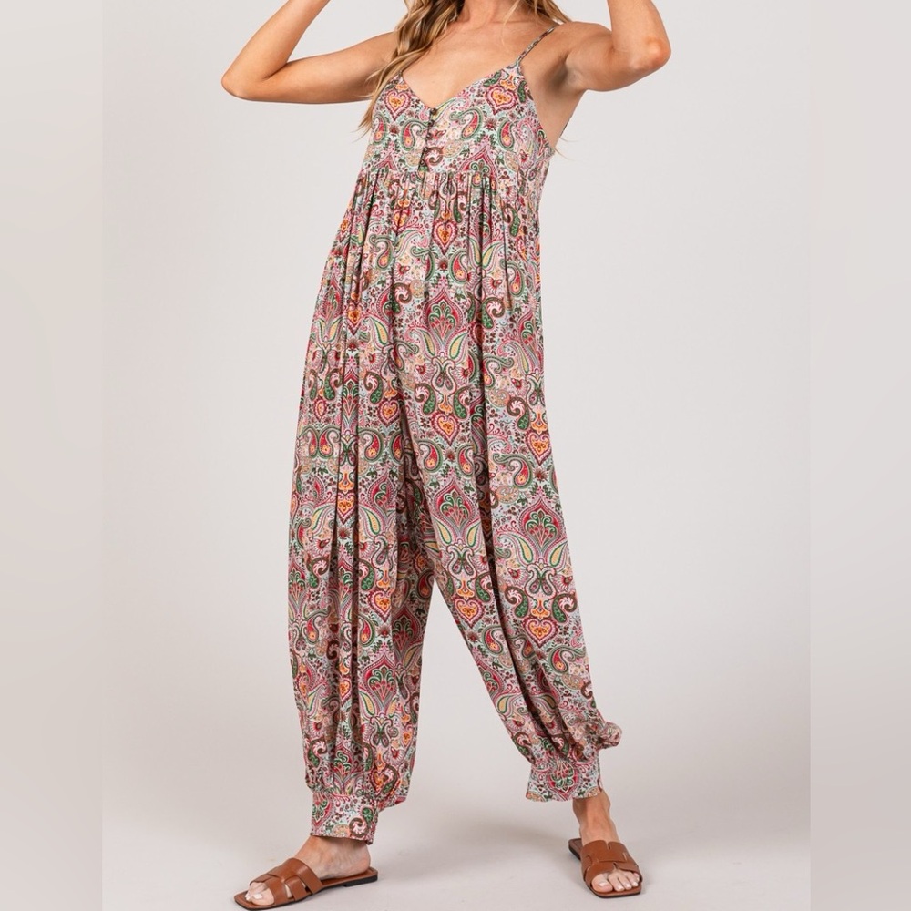 SAGE + FIG Multi Paisley Print Sleeveless Jumpsuit